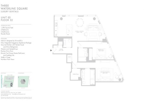 Floor plan for 2 beds, 2.5 baths, 1396 sqft