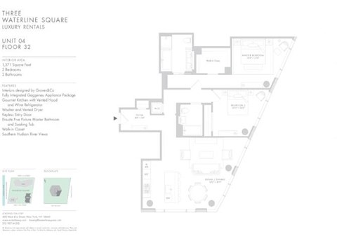 Floor plan for 2 beds, 2 baths, 1371 sqft