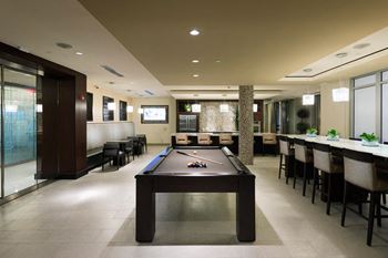 Amenities-entertainment room with billiards table