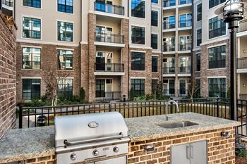 Courtyards with grilling stations and firepit