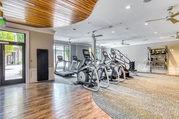 Fitness center with trx training zone