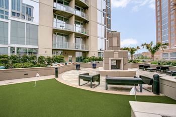 Amenities-outdoor fireplace and lounge area