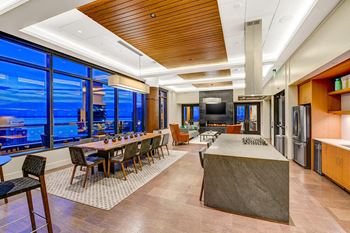 Amenities-sky club social lounge with kitchen