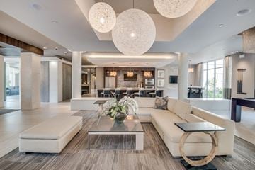Houston apartment for rent - a living room with a couch and a coffee table