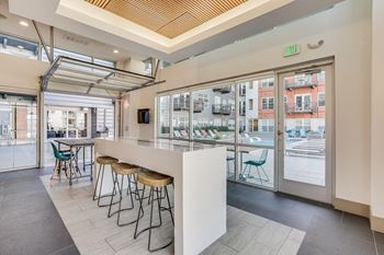 Amenities-indoor community space opens up to outdoors