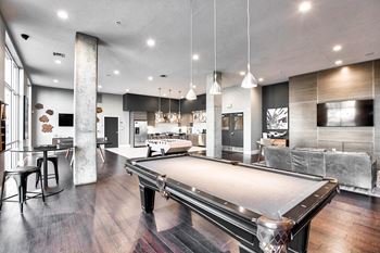 Gaming area with pool table, ping pong and foosball
