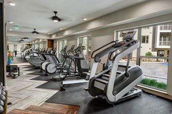 Workout equipment in gym