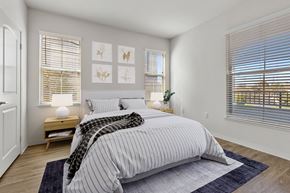 Studio City apartment for rent - a bedroom with a bed and two windows