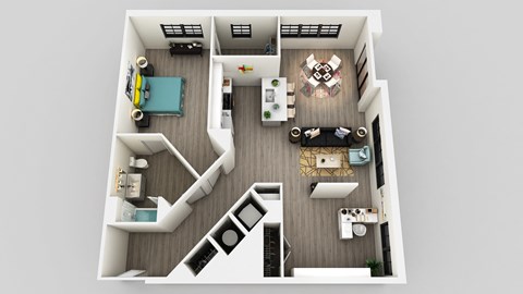 Floor plan for 1 bed, 1 bath, 1176 sqft