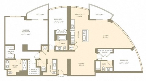 Floor plan for 3 beds, 3.5 baths, 2450 sqft