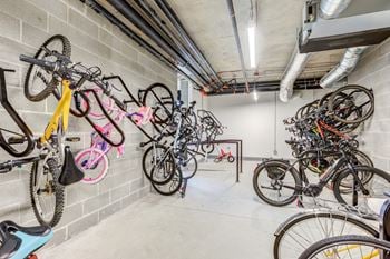 Indoor bike storage room