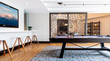 Game room with billiards