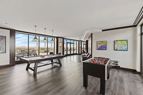 Alexandria apartment for rent - a games room with pool tables and a view of the city