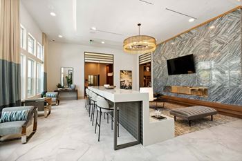 Resident lounge with double-sided fireplace