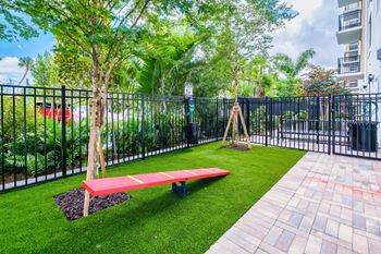 Dog park at windsor ludlam trail in miami, fl.
