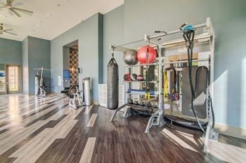 Fully equipped fitness center  at windsor lakeyard district in the colony tx