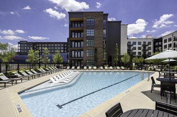 Relaxing swimming pool with sundeck