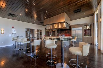 Skyline kitchen/clubroom with ample space for entertaining