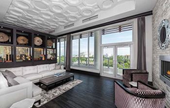 Rooftop lounge and poker room with skyline views