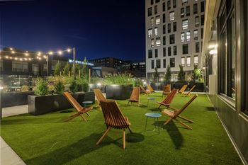 Outdoor space with seating and barbeques