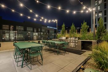 Outdoor space with seating and barbeques