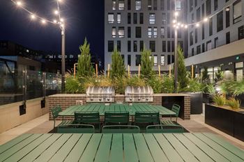 Outdoor space with seating and barbeques