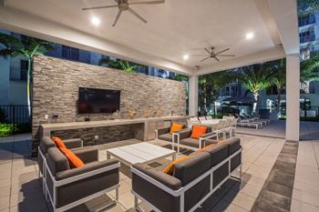 Private outdoor pool cabanas