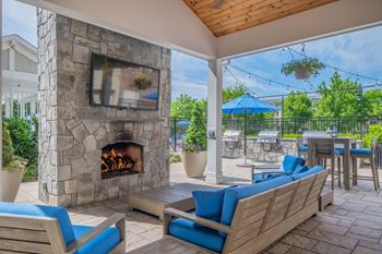 Outdoor patio with seating