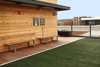 Pet-friendly community with open-air rooftop dog run