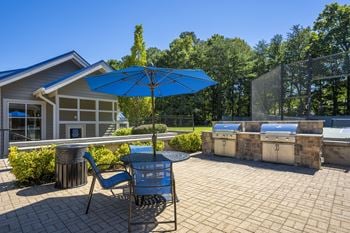 Grilling station with seating areas