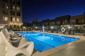 Resort- inspired pool and sundeck