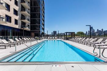 Resort- inspired pool and sundeck