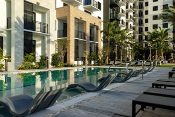 Serenity pool at sunset