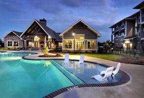 Suwanee apartment for rent - Pool at Dusk at Windsor Sugarloaf, Georgia, 30024