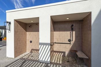 Poolside shower