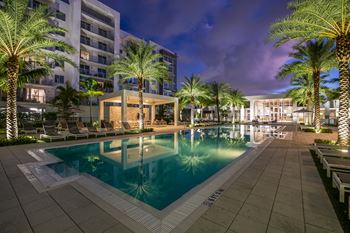 Zero edge, heated swimming pool