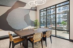 Richardson apartment for rent - Indoor dining with poolside views at Windsor Cityline in Richardson, Texas