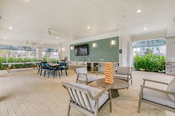 Poolside pavilion