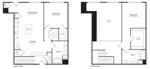 Floor plan for 2 beds, 2 baths, 1695 sqft