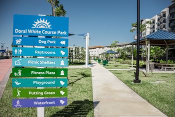 Direct access to doral white course park offering pet parks, playgrounds, event spaces and more