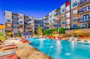 Atlanta apartment for rent - Pool Side Relaxing Area With Sundeck at Stadium Walk By Windsor, Georgia