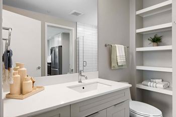 Built-in shelving for extra storage space