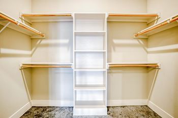 Walk-in closets with built in shelving