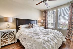 Denver apartment for rent - Ceiling fan in bedroom at Element 47 by Windsor, CO, 80211