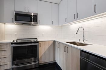Kitchen with under cabinet lighting