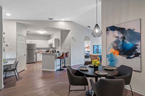 Tampa apartment for rent - Kitchen and Dining Area at Windsor Highwoods Preserve, Tampa, FL 33647
