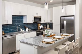 Kitchen island with seating area