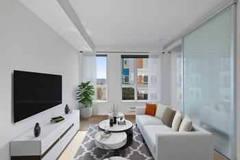 Oversized windows with roller shades