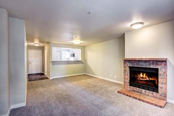 Living room with fireplace