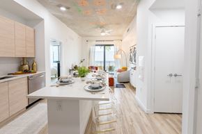 Miami apartment for rent - Kitchen and dining area at Windsor Ludlam Trail in Miami, FL.